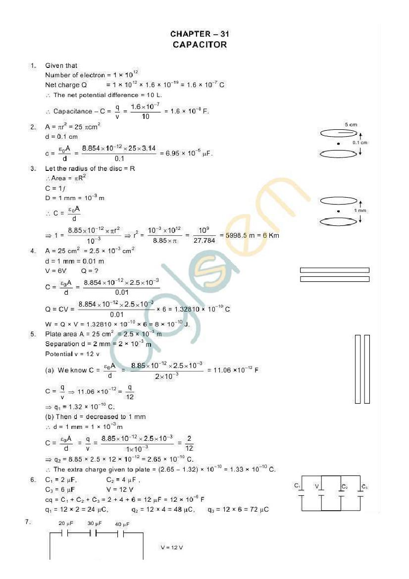 HC Verma Solutions Chapter 31 Capacitors - Page 1