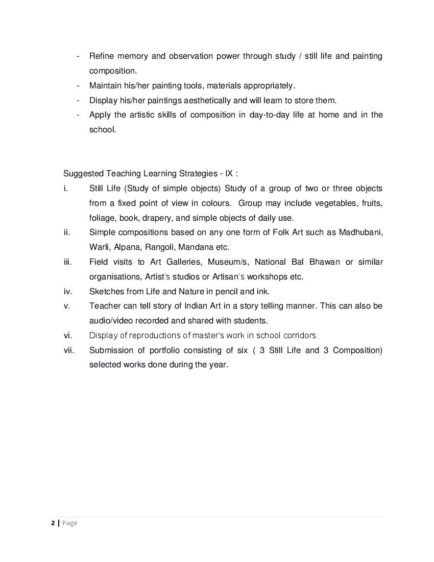 CBSE Syllabus for Class 10 Painting 202122 [Revised] AglaSem Schools
