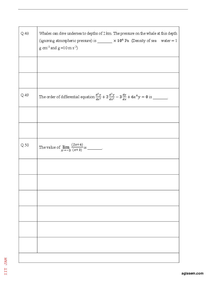 IIT JAM 2023 Question Papers PDF with Answer Keys (7 Papers)