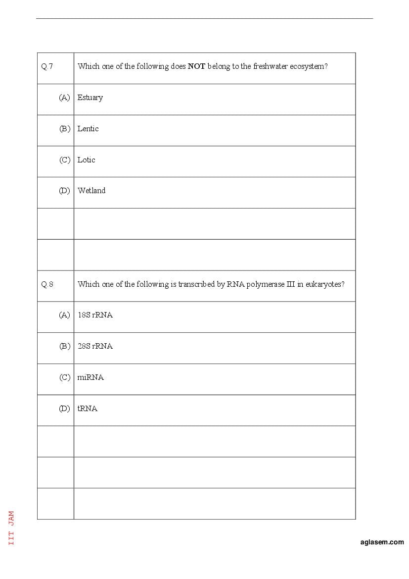 IIT JAM 2023 Question Papers PDF with Answer Keys (7 Papers)
