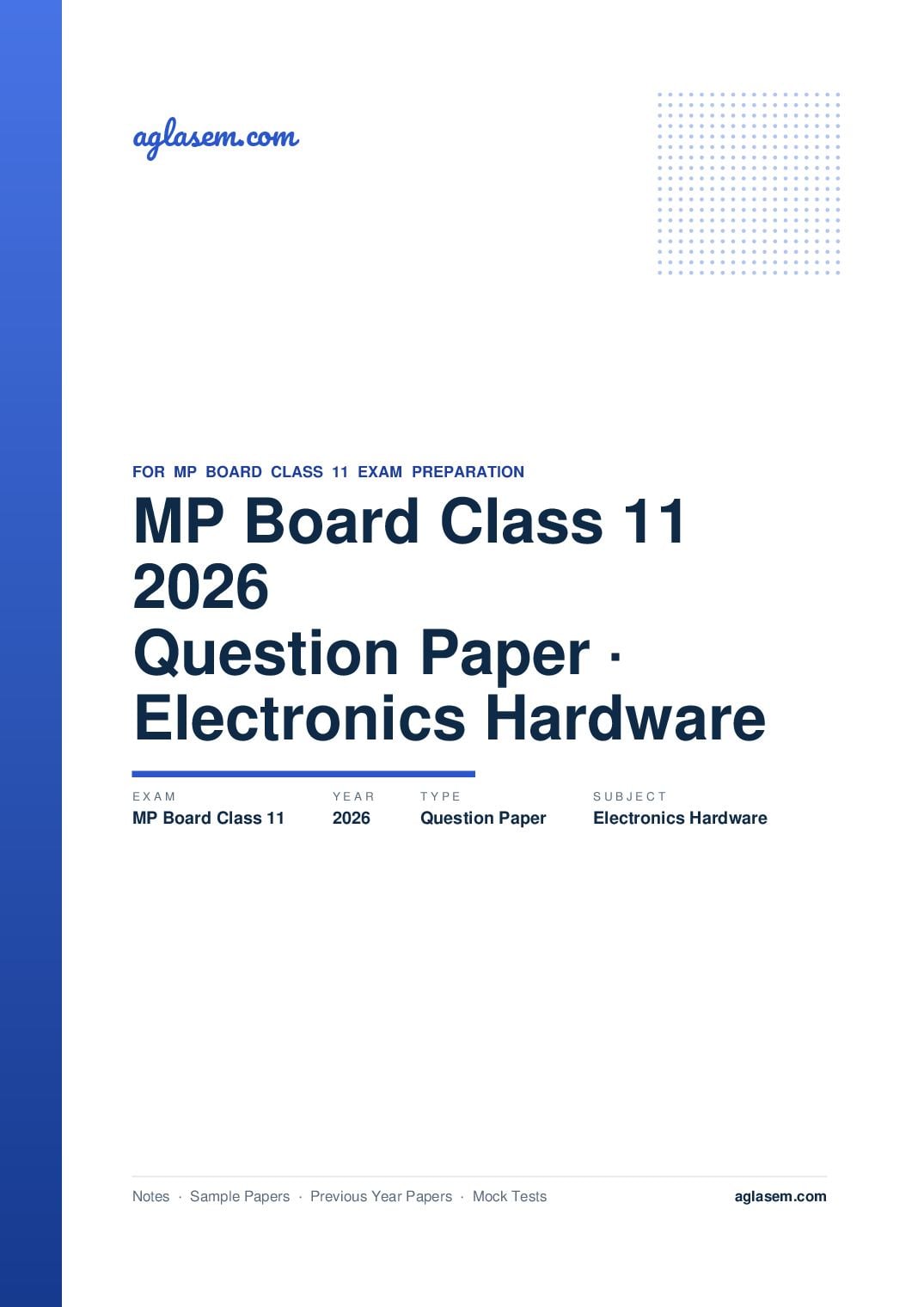 MP Board Class 11 Question Paper 2026 Electronics and Hardware - Page 1 of 5