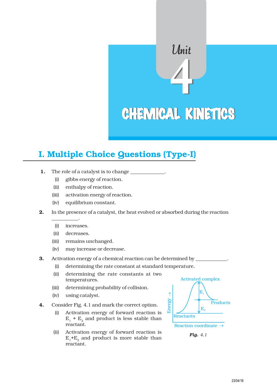 NCERT Exemplar Class 12 Chemistry Unit 4 Chemical Kinetics - Page 1