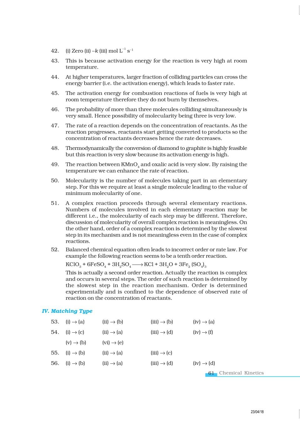 NCERT Exemplar Class 12 Chemistry Chapter 4 Chemical Kinetics