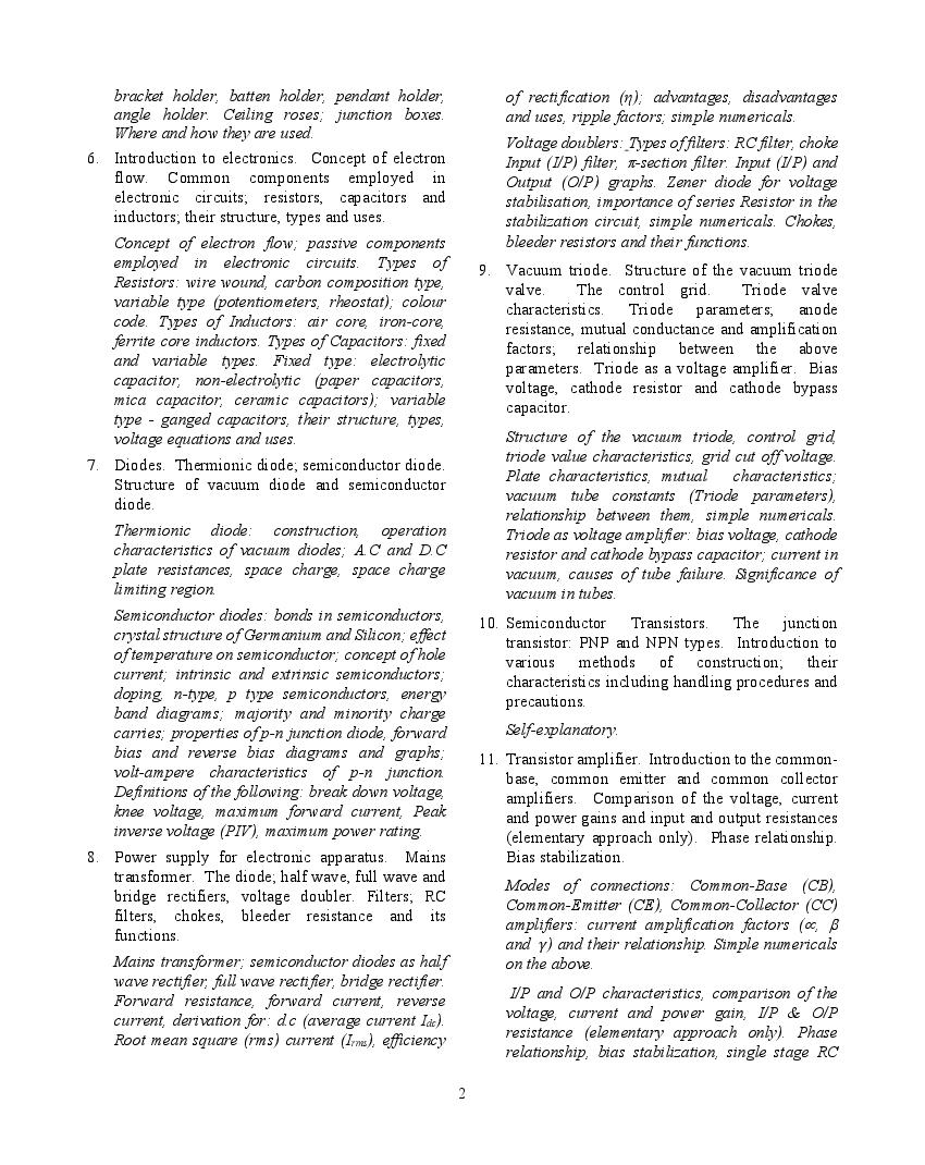 Isc Electricity And Electronics Syllabus 2023 For Class 11 Class 12