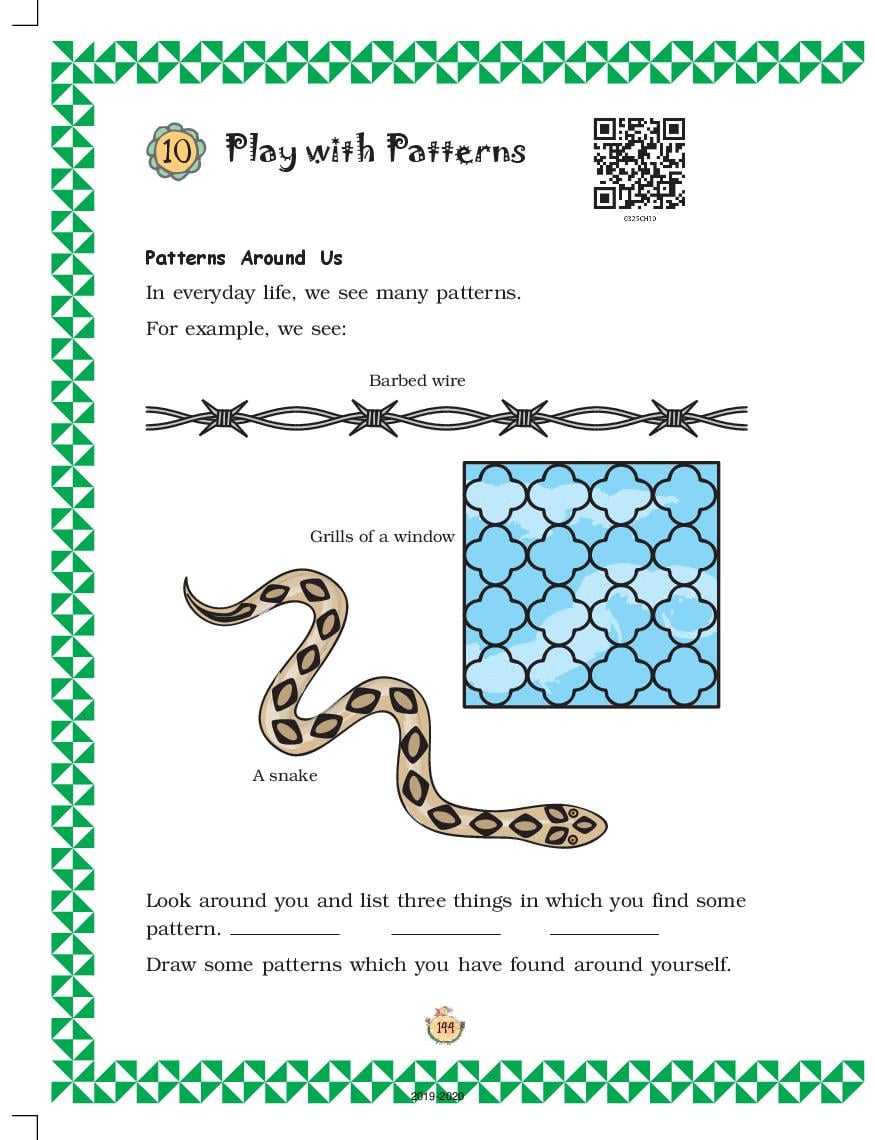 NCERT Book Class 3 Maths Chapter 10 Play With Patterns