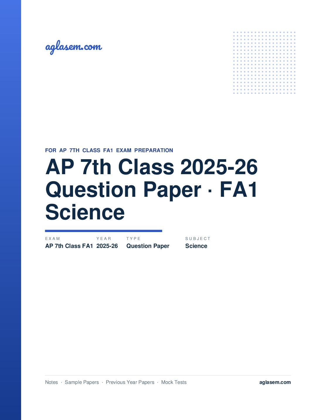 AP 7th Class Question Paper 2025-26 FA1 Science - Page 1 of 10