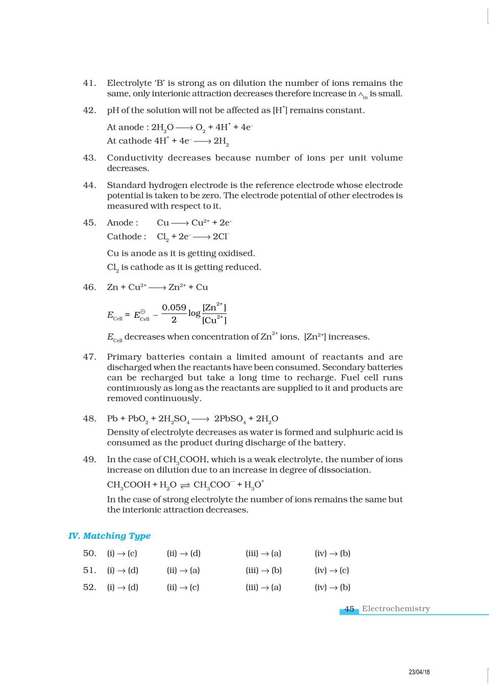 NCERT Exemplar Class 12 Chemistry Chapter 3 Electrochemistry