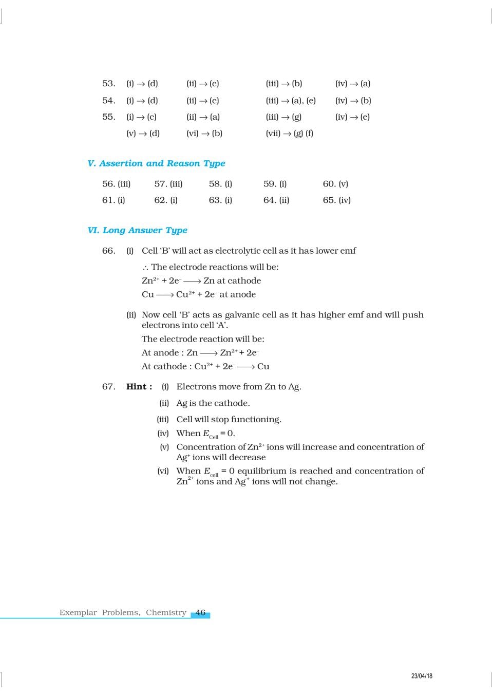 NCERT Exemplar Class 12 Chemistry Chapter 3 Electrochemistry