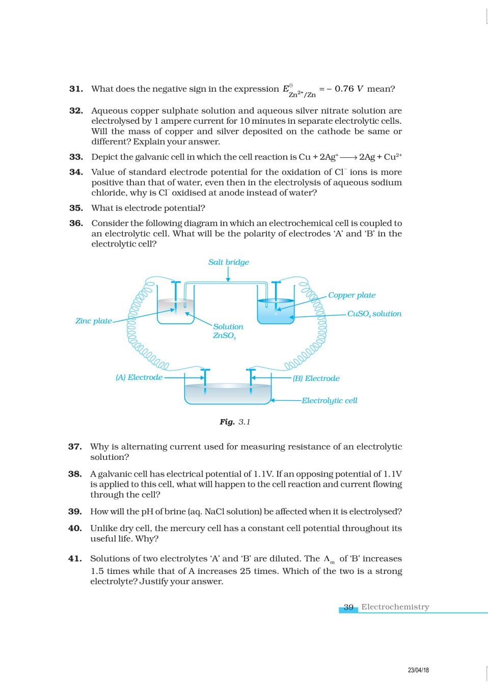 NCERT Exemplar Class 12 Chemistry Chapter 3 Electrochemistry