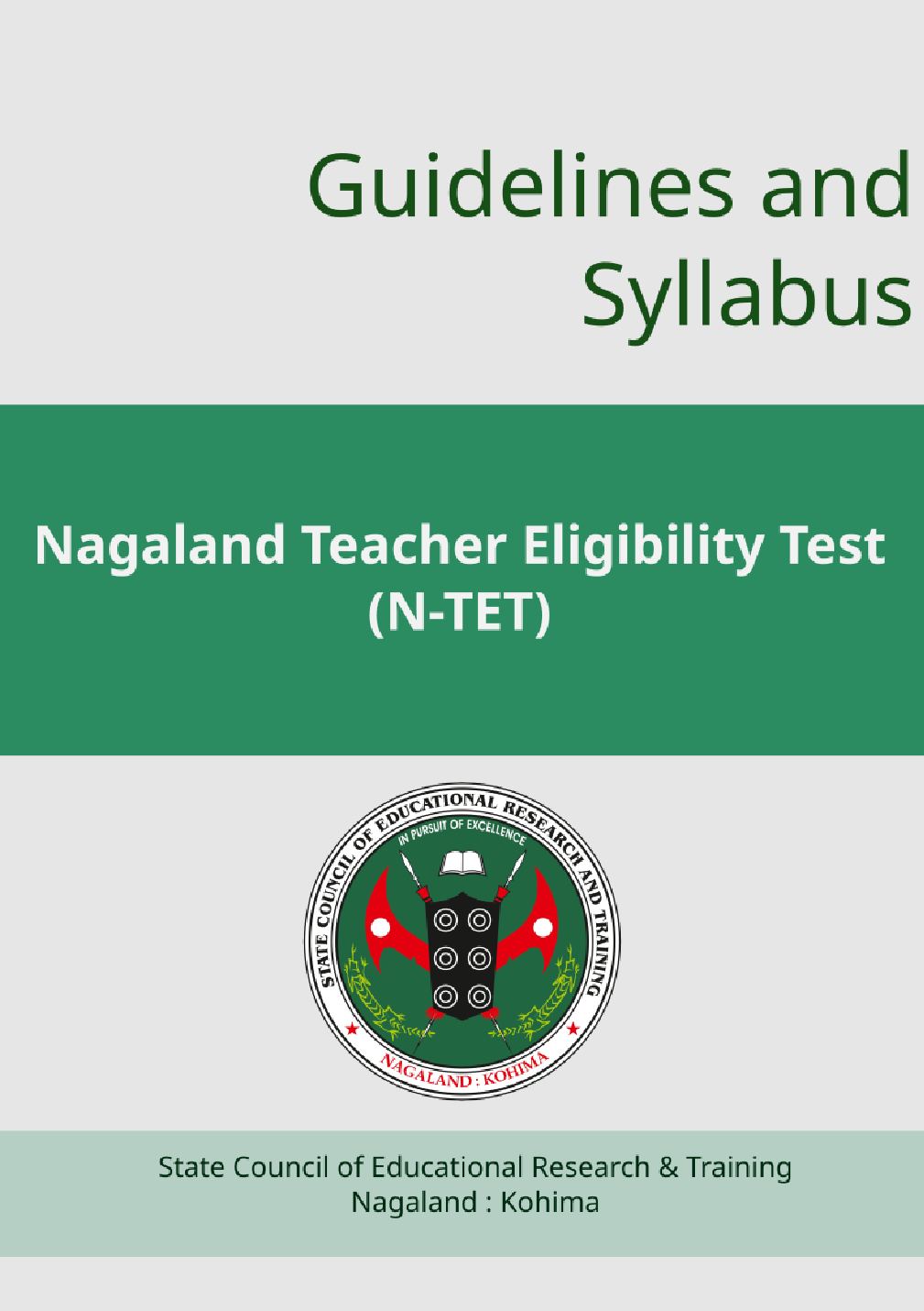 Nagaland TET 2026 Guidelines - Page 1 of 25