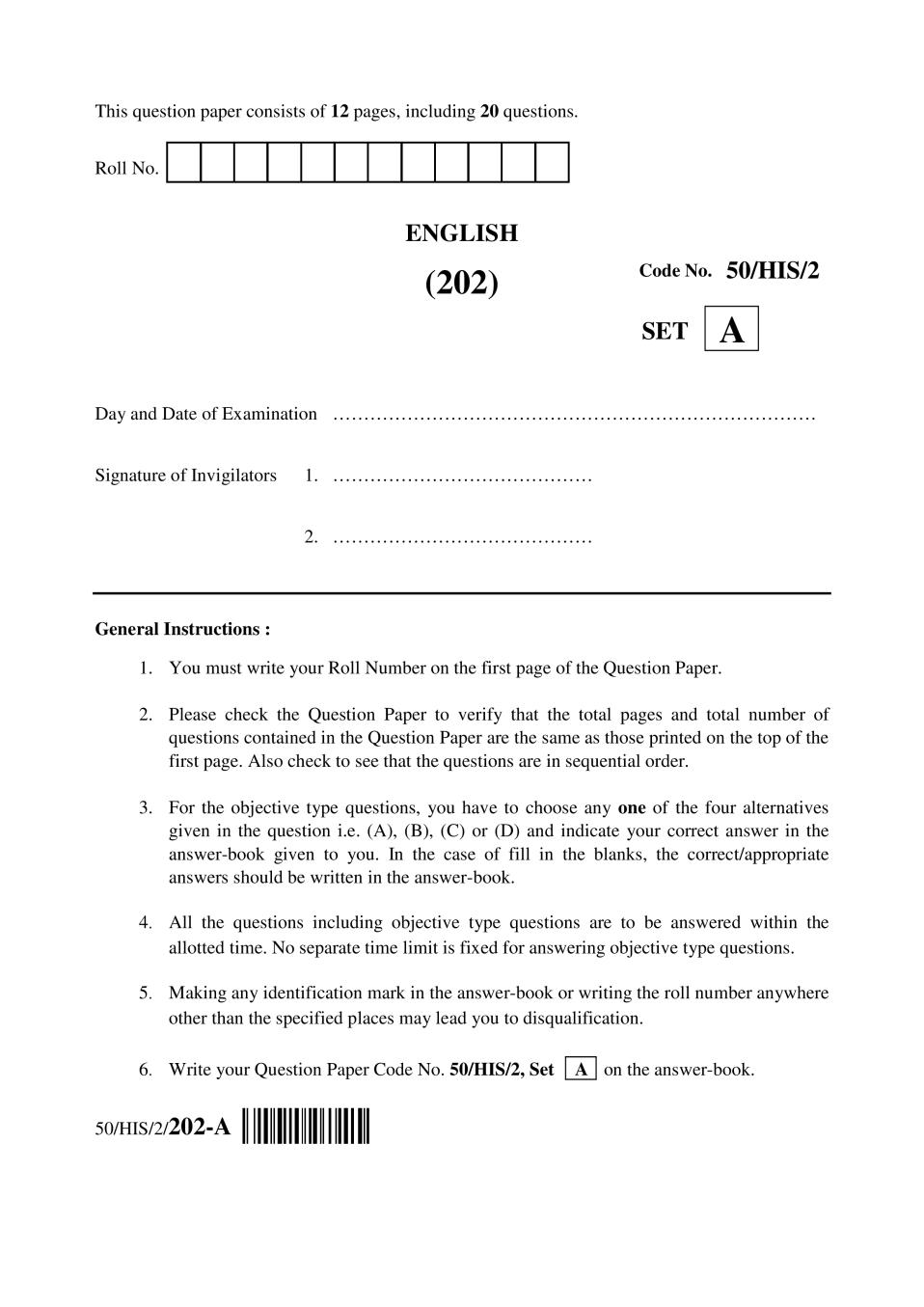 NIOS Class 10 Question Paper Apr 2015 - English - Page 1