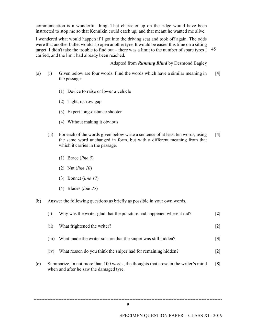 ISC Class 11 English Language Specimen Paper 2024 PDF OneEdu24