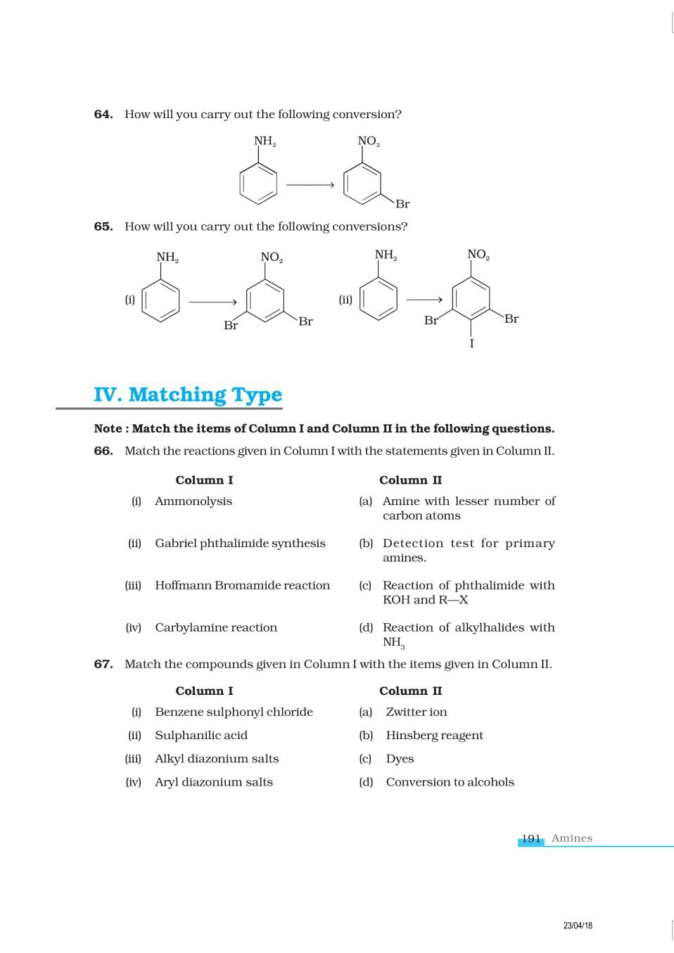 NCERT Exemplar Class 12 Chemistry Chapter 13 Amines
