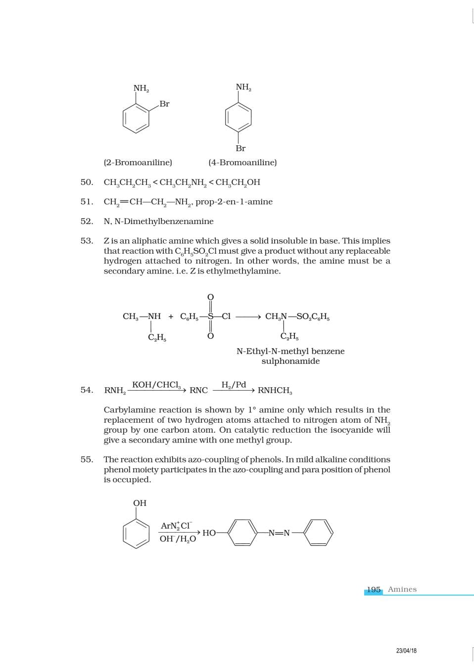 NCERT Exemplar Class 12 Chemistry Chapter 13 Amines