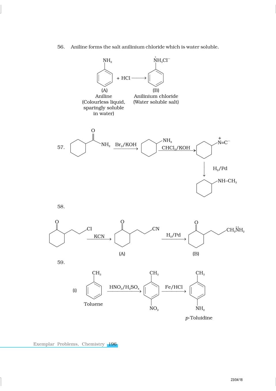 NCERT Exemplar Class 12 Chemistry Chapter 13 Amines