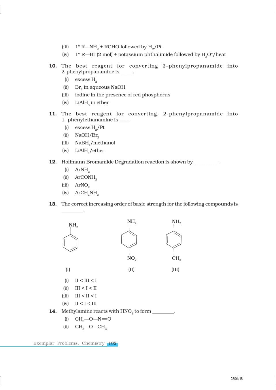 NCERT Exemplar Class 12 Chemistry Chapter 13 Amines