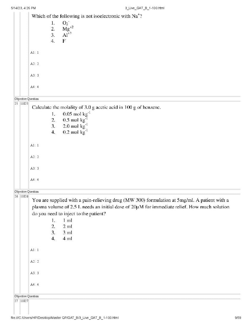 GAT-B / BET 2023 Question Paper PDF (GAT-B and BET, 13 May)