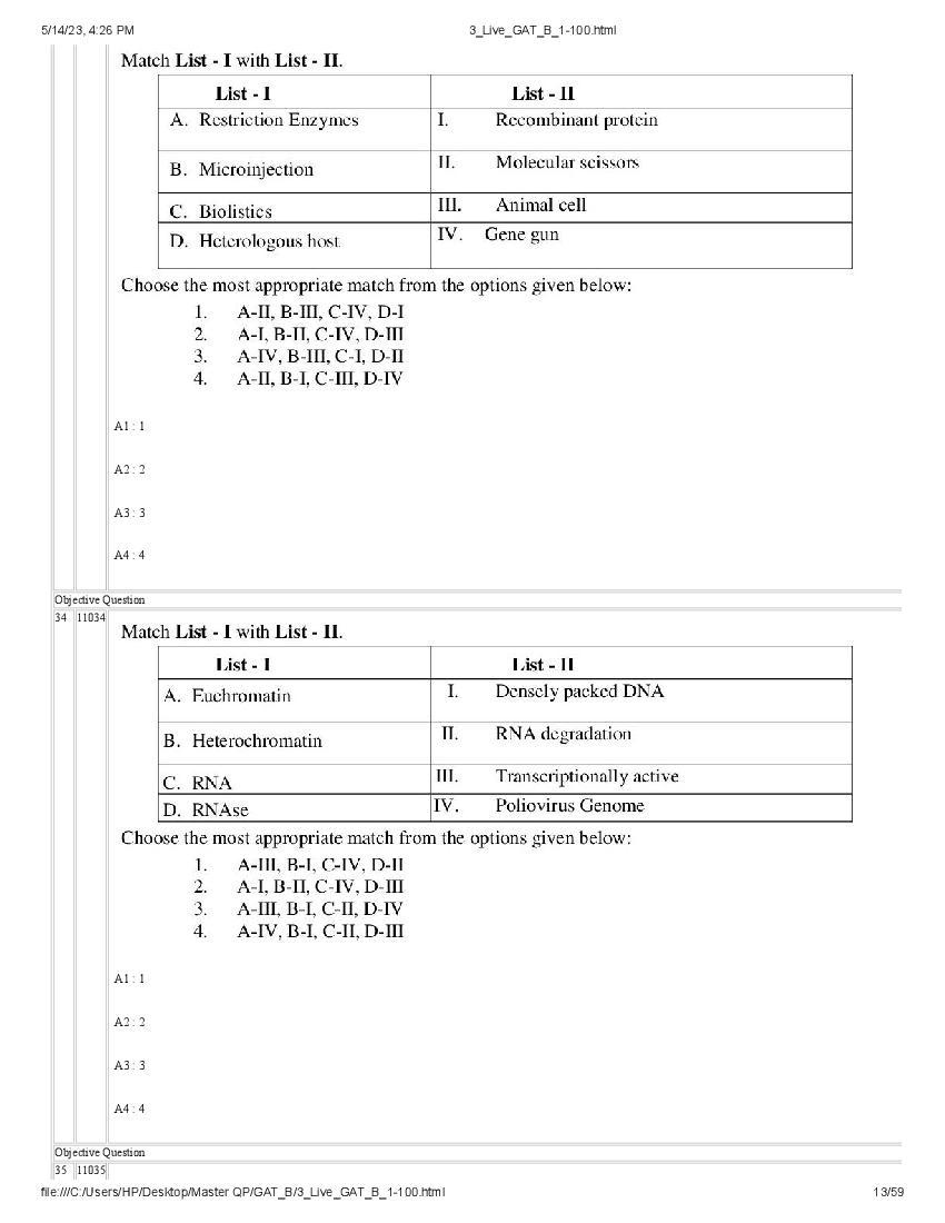 GAT-B / BET 2023 Question Paper PDF (GAT-B and BET, 13 May)
