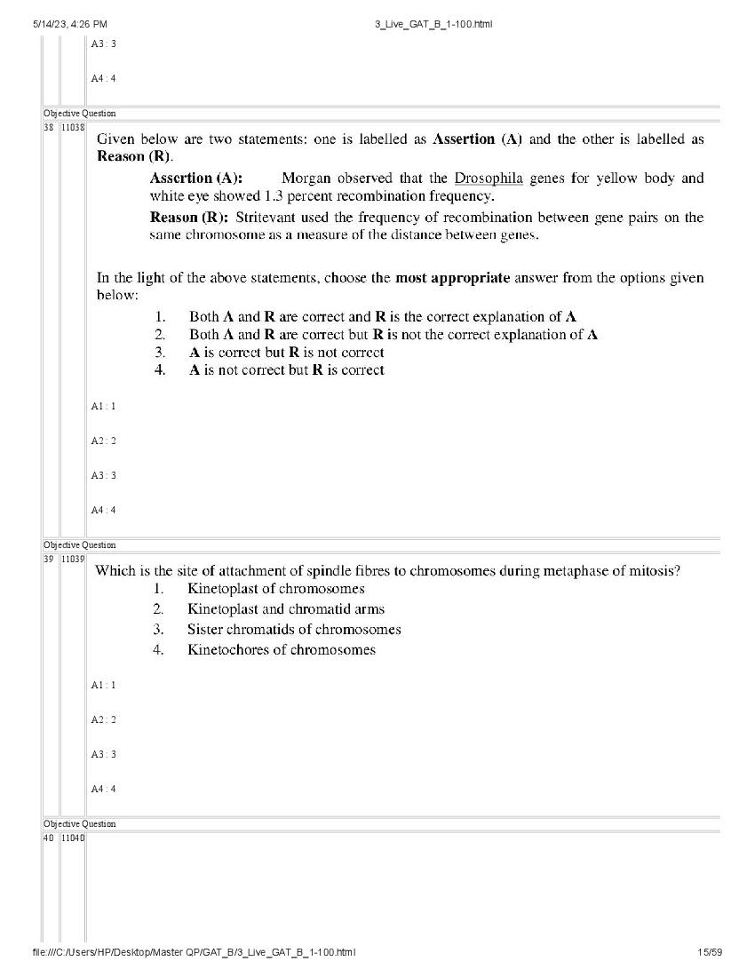 GAT-B / BET 2023 Question Paper PDF (GAT-B and BET, 13 May)