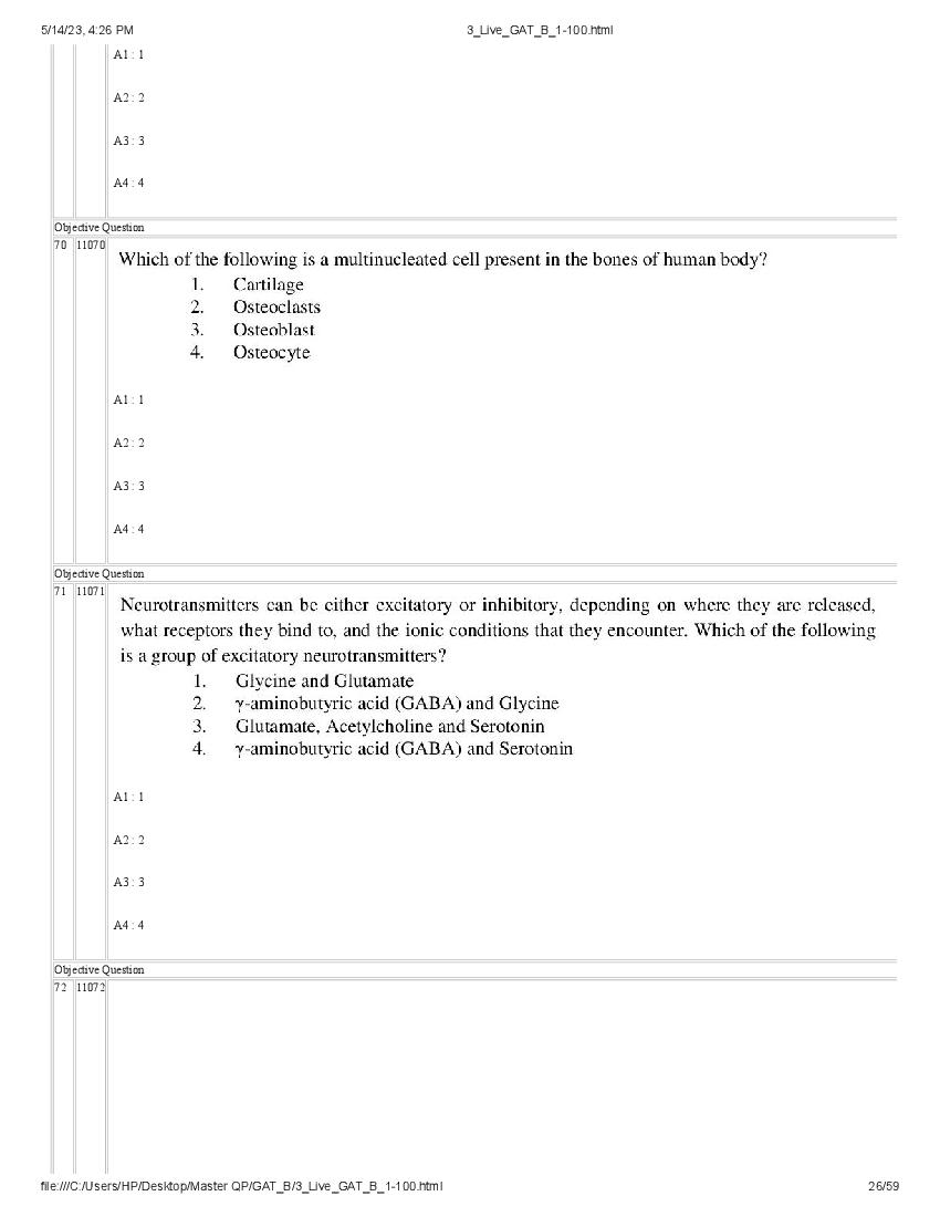 GAT-B / BET 2023 Question Paper PDF (GAT-B and BET, 13 May)