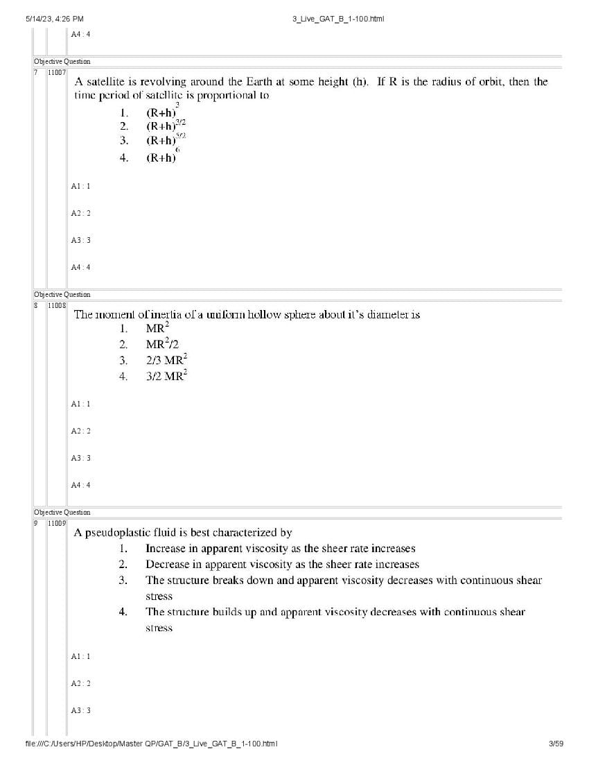 GAT-B / BET 2023 Question Paper PDF (GAT-B and BET, 13 May)