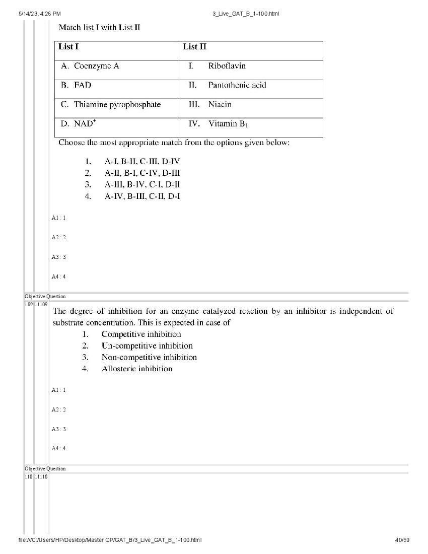 GAT-B / BET 2023 Question Paper PDF (GAT-B and BET, 13 May)
