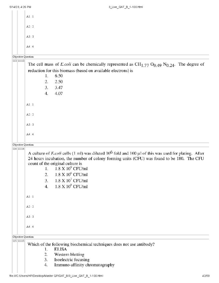 GAT-B / BET 2023 Question Paper PDF (GAT-B and BET, 13 May)