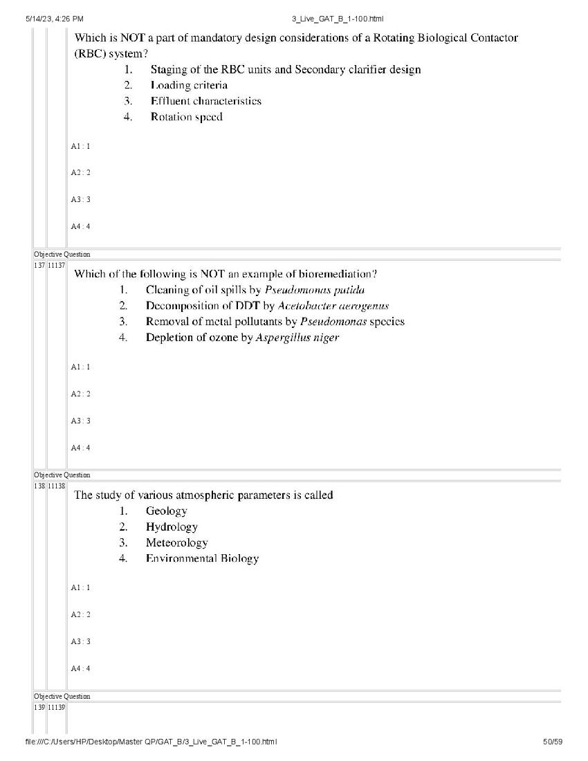 GAT-B / BET 2023 Question Paper PDF (GAT-B and BET, 13 May)