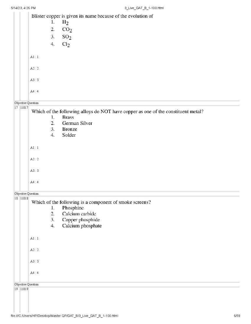 GAT-B / BET 2023 Question Paper PDF (GAT-B and BET, 13 May)