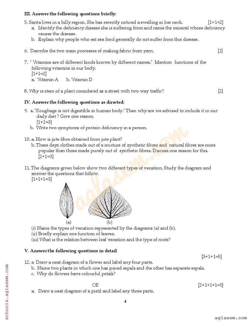 Class 6 Science Sample Paper Half Yearly 2024 | 6th Science Half Yearly ...