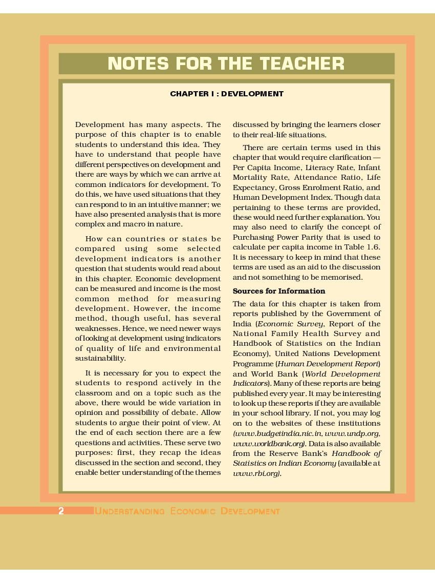 Ncert Book Class 10 Social Science Economics Chapter 1 Development