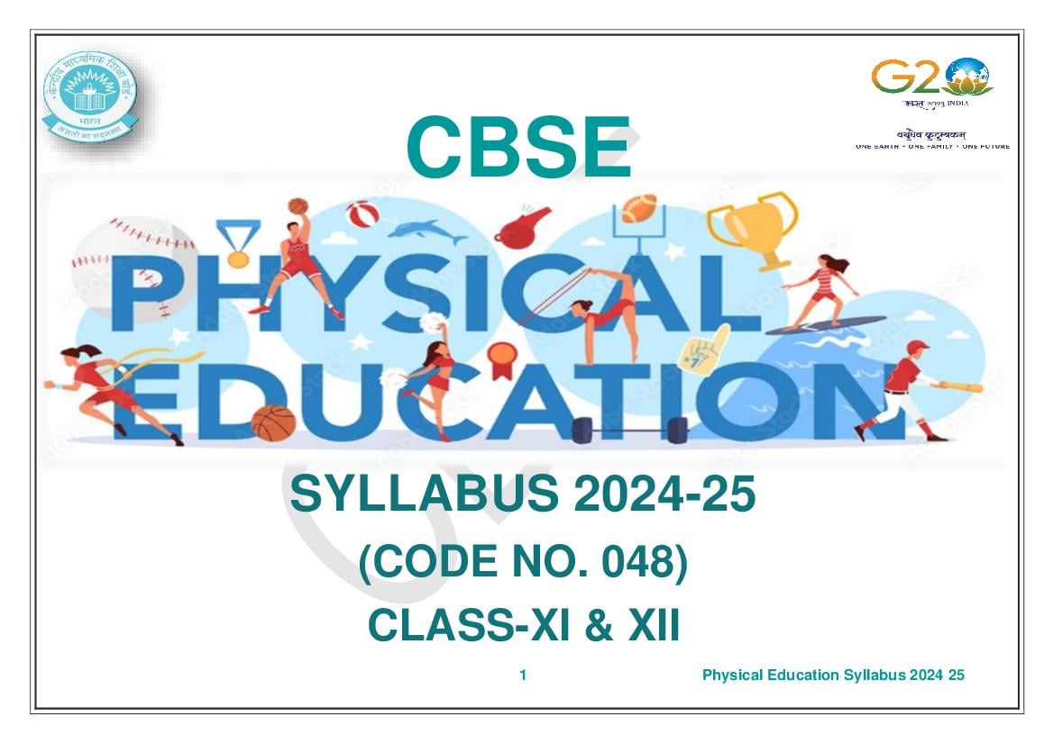 Cbse Class 11 Physical Education Syllabus 2025 New Download Pdf