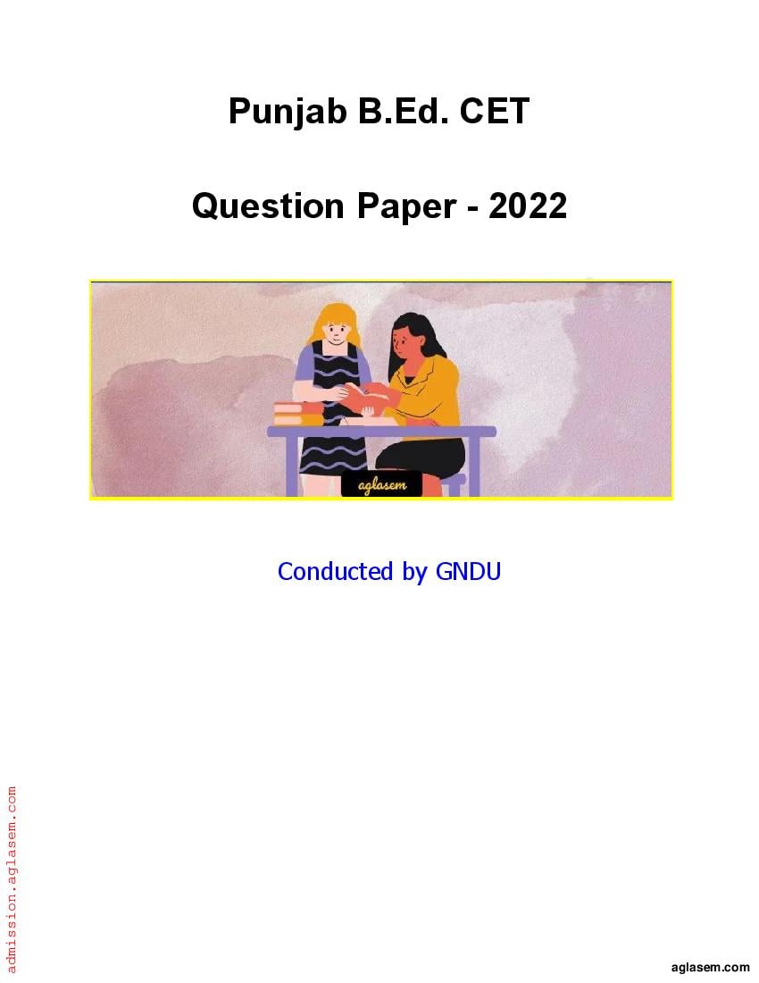 Punjab B.Ed CET 2022 Question Paper - Page 1