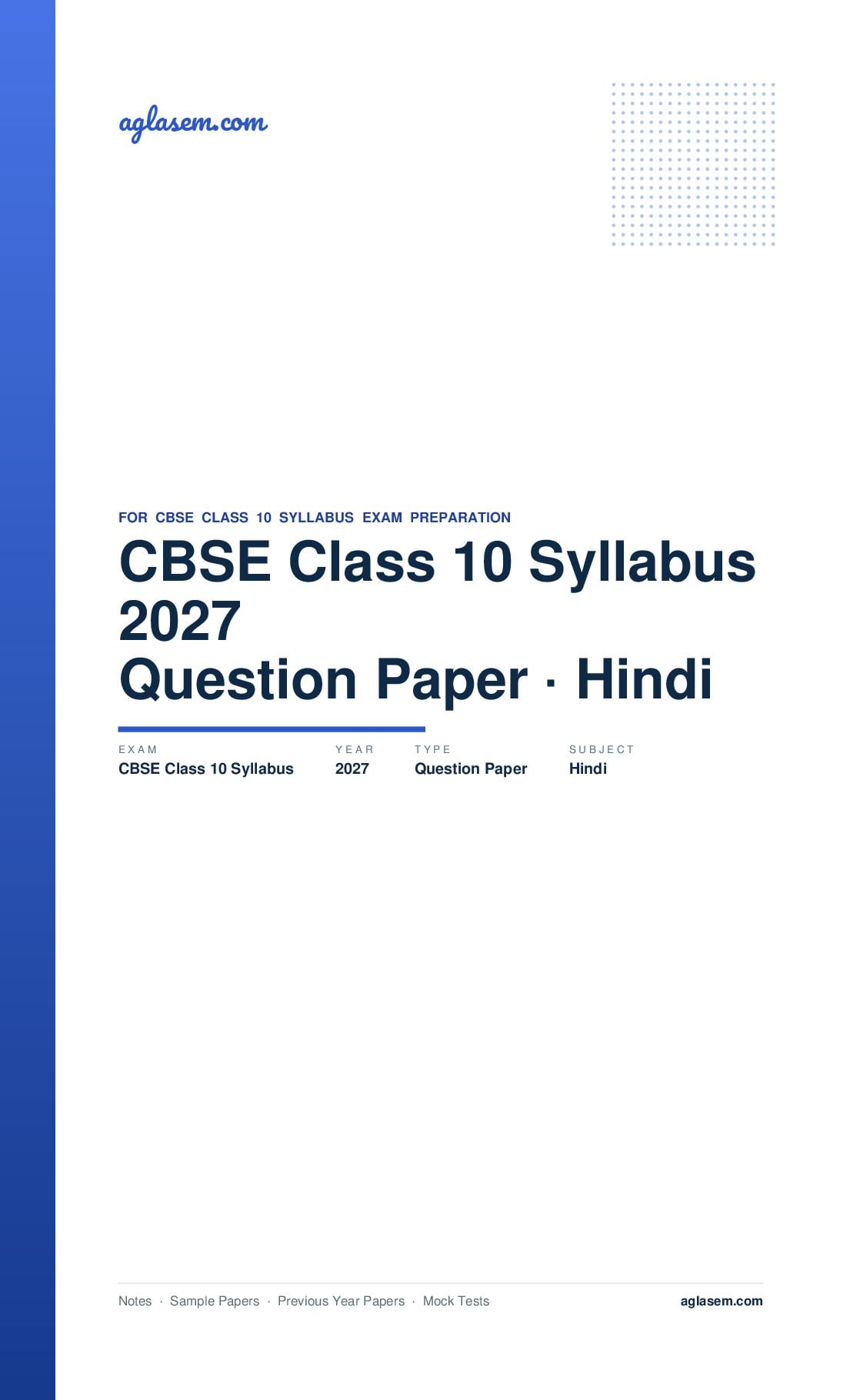 CBSE Class 10 Syllabus 2027 Hindi A - Page 1 of 12