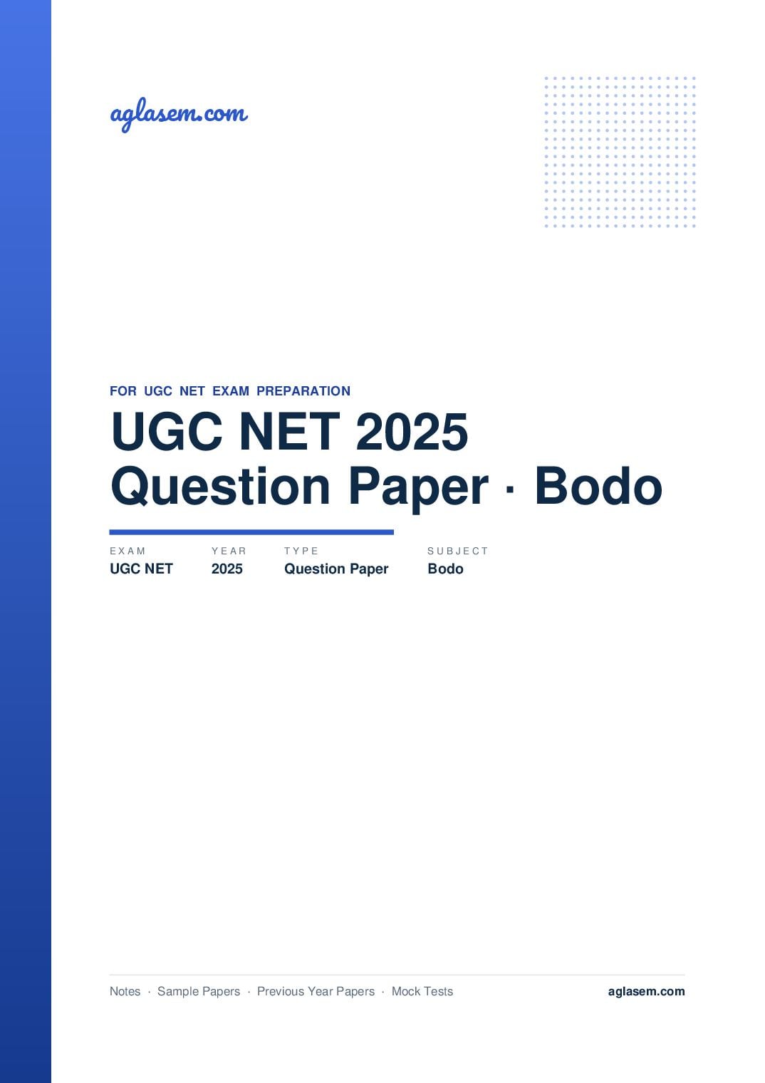 UGC NET 2025 Question Paper Bodo - Page 1 of 133