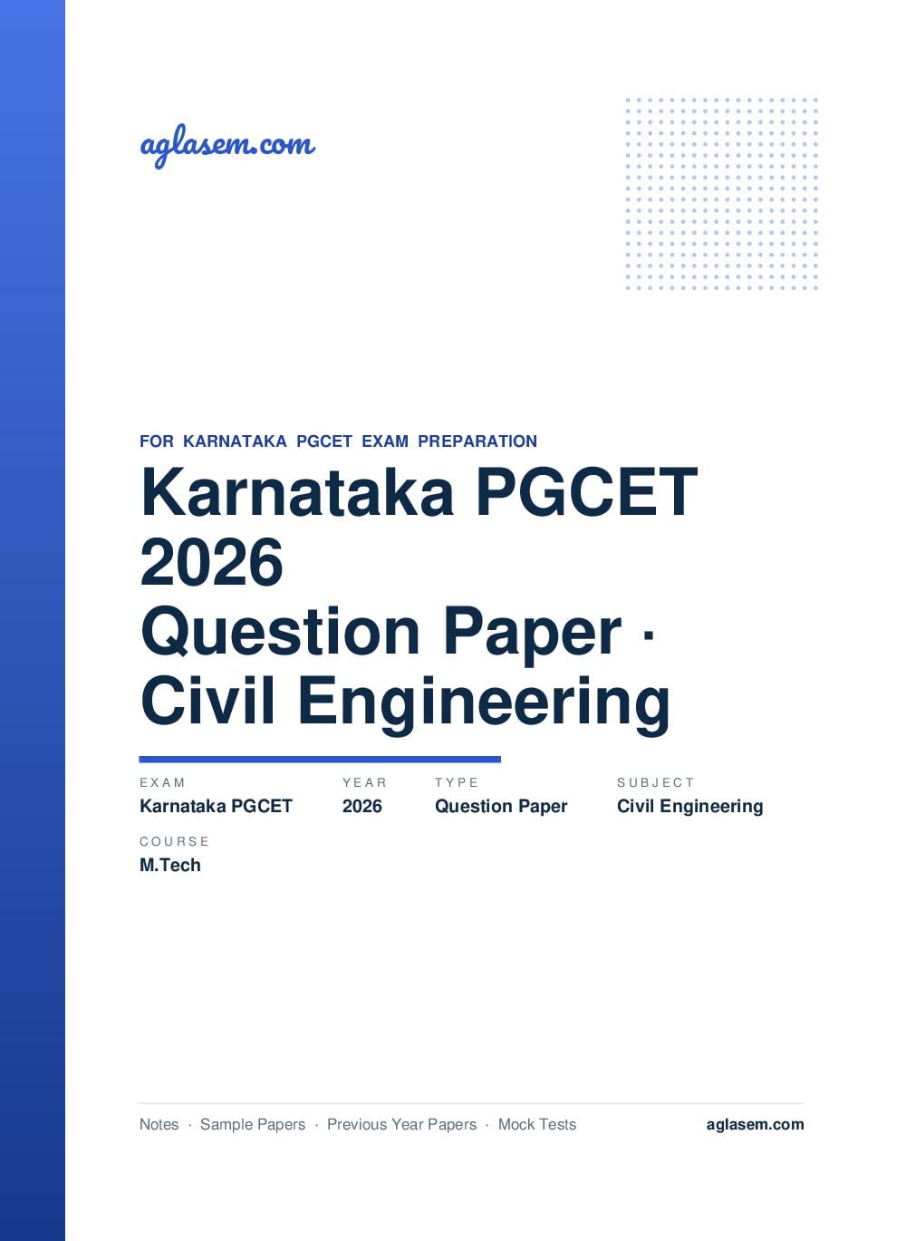 Karnataka PGCET 2026 Question Paper M.Tech Civil Engineering - Page 1 of 41