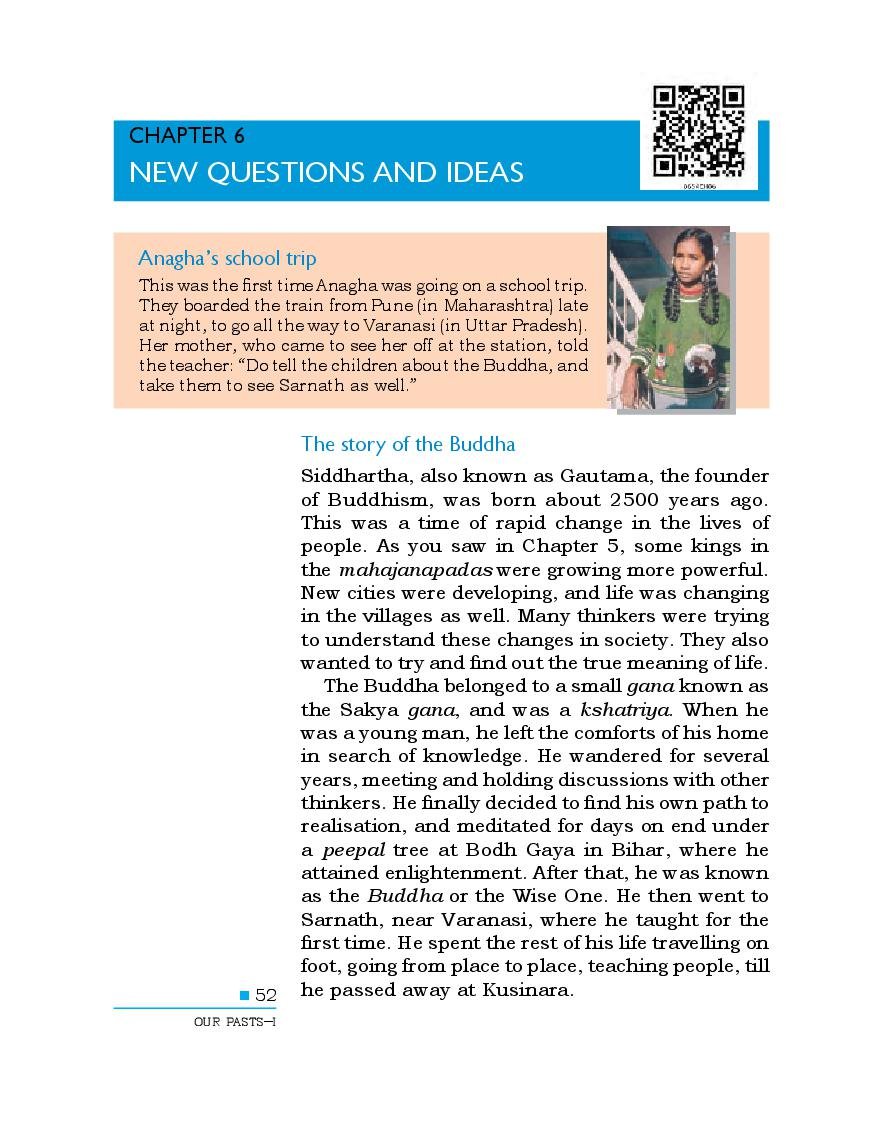 NCERT Book Class 6 Social Science (History) Chapter 6 New Questions and Ideas - Page 1