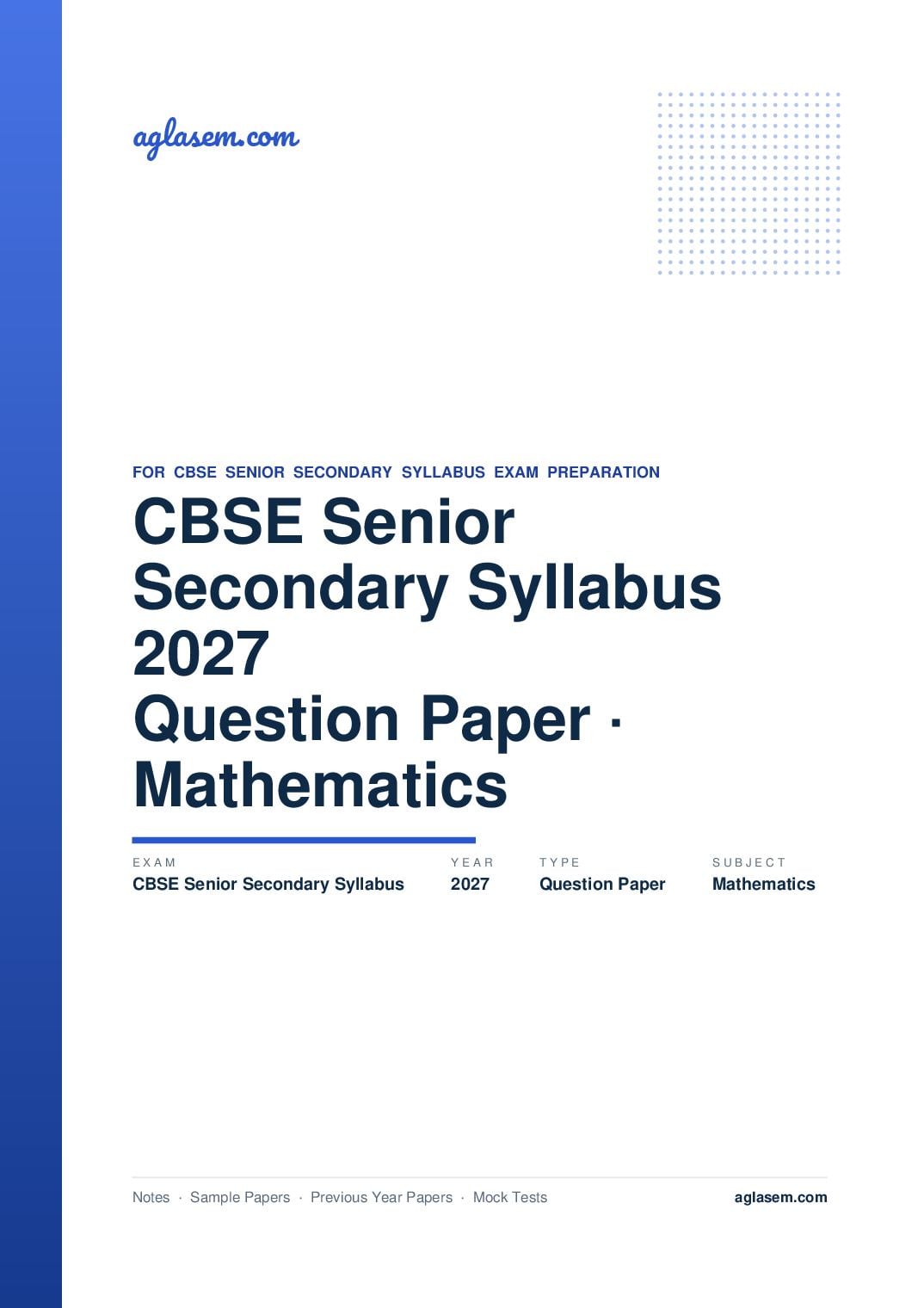 CBSE Senior Secondary Syllabus 2027 Mathematics - Page 1 of 13