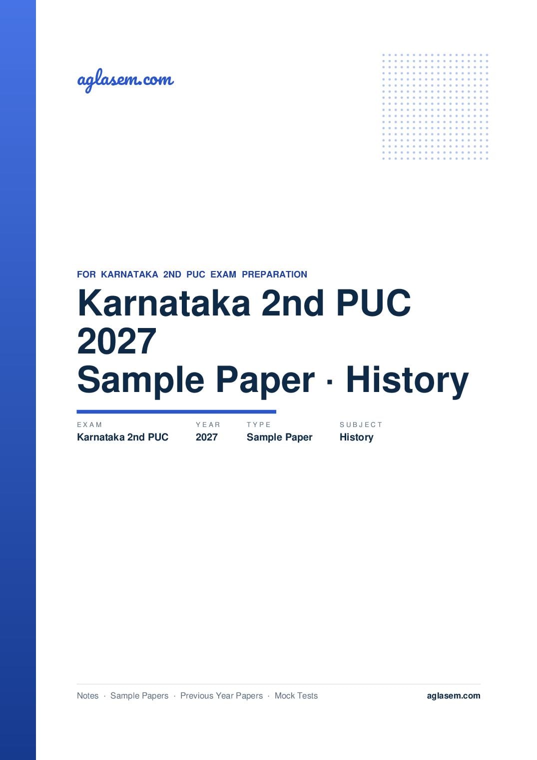 Karnataka 2nd PUC Model Question Paper 2027 for History - Page 1 of 7