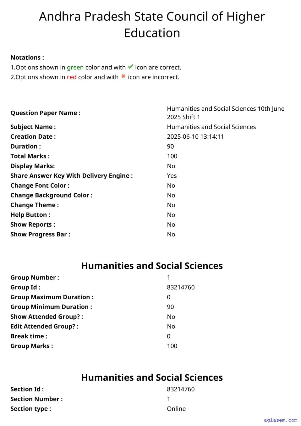 AP PGCET 2025 Question Paper with Answer Key Humanities and Social Sciences - Page 1 of 61