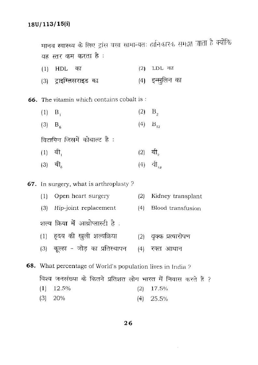 BHU UET 2018 Question Papers PDF (22 Programme Papers)