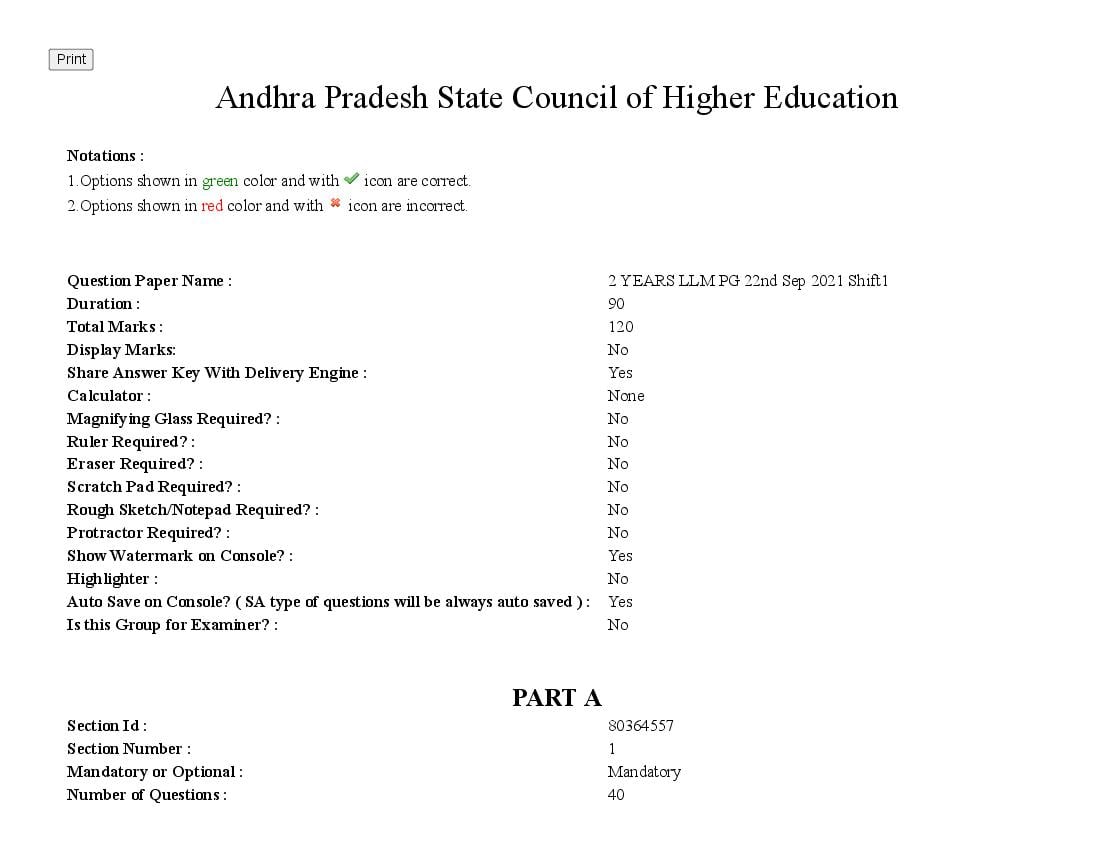 AP PGLCET 2021 Question Paper with Answer Key - Page 1