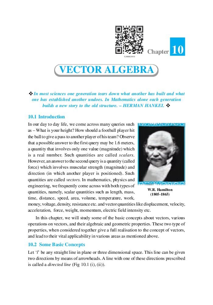 NCERT Book Class 12 Maths Chapter 10 Vector Algebra - Page 1