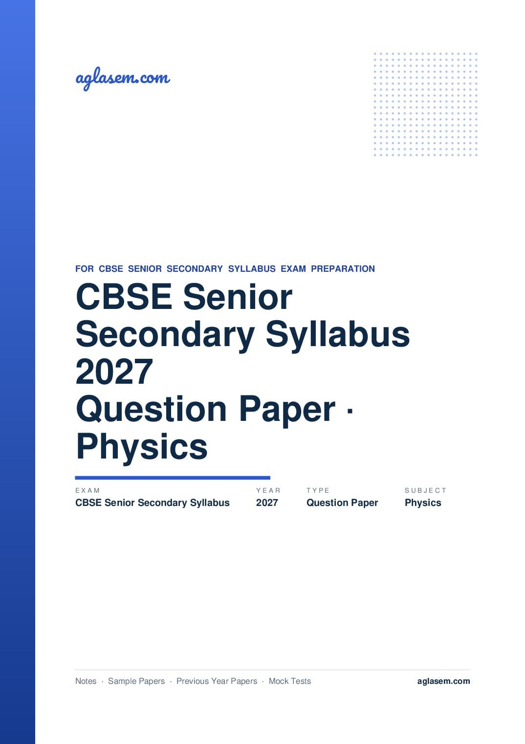 CBSE Senior Secondary Syllabus 2027 Physics - Page 1 of 24