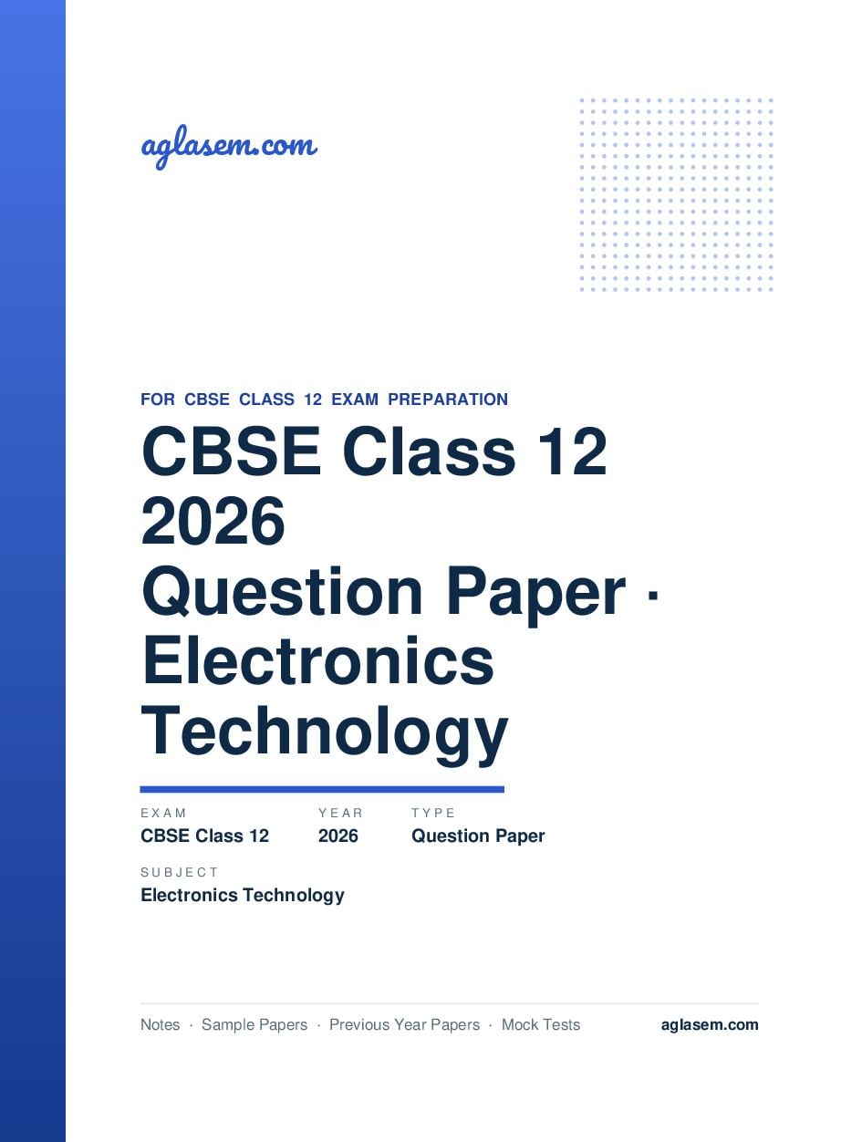 CBSE Class 12 Question Paper 2026 Electronics Technology - Page 1 of 16