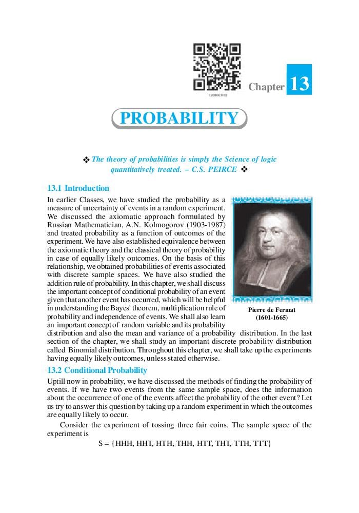 NCERT Book Class 12 Maths Chapter 13 Probability - Page 1