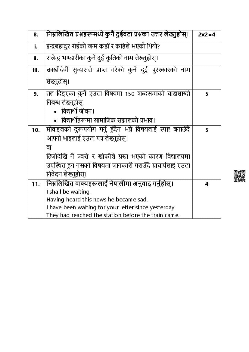 Cbse Class 10 Nepali Sample Paper 2025 With Answer Key Download Pdf Here Aglasem 2824