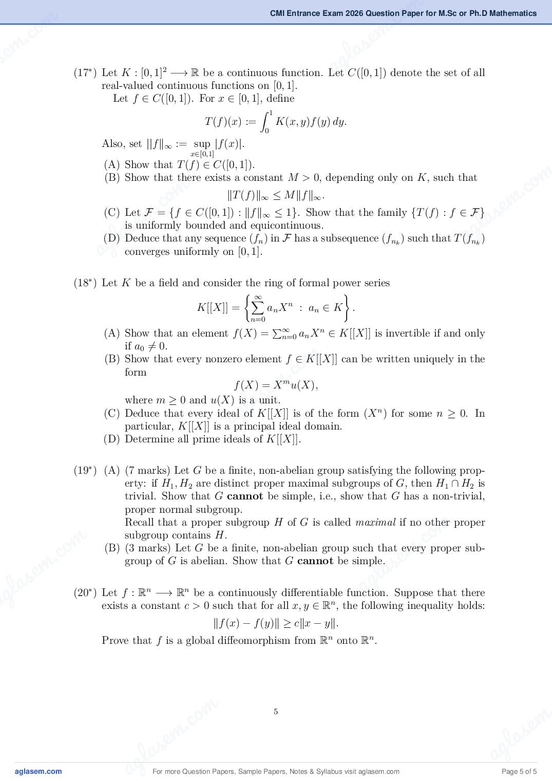 CMI Entrance Exam 2026 Question Papers PDF with Solutions (3 Papers)