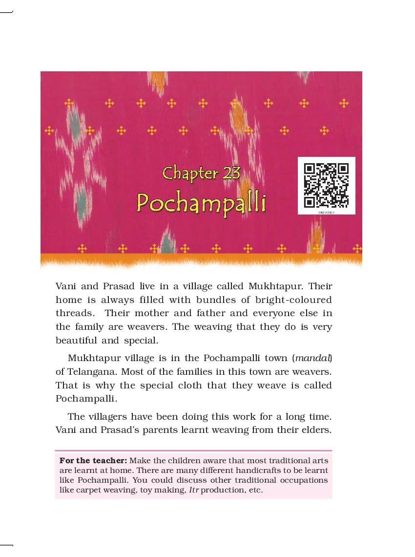 NCERT Book Class 4 EVS Chapter 23 Pochampalli - Page 1