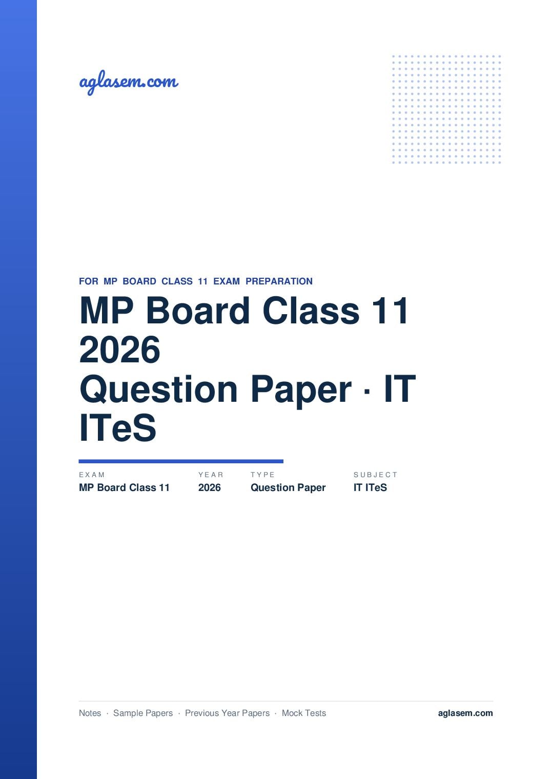 MP Board Class 11 Question Paper 2026 IT ITeS - Page 1 of 5